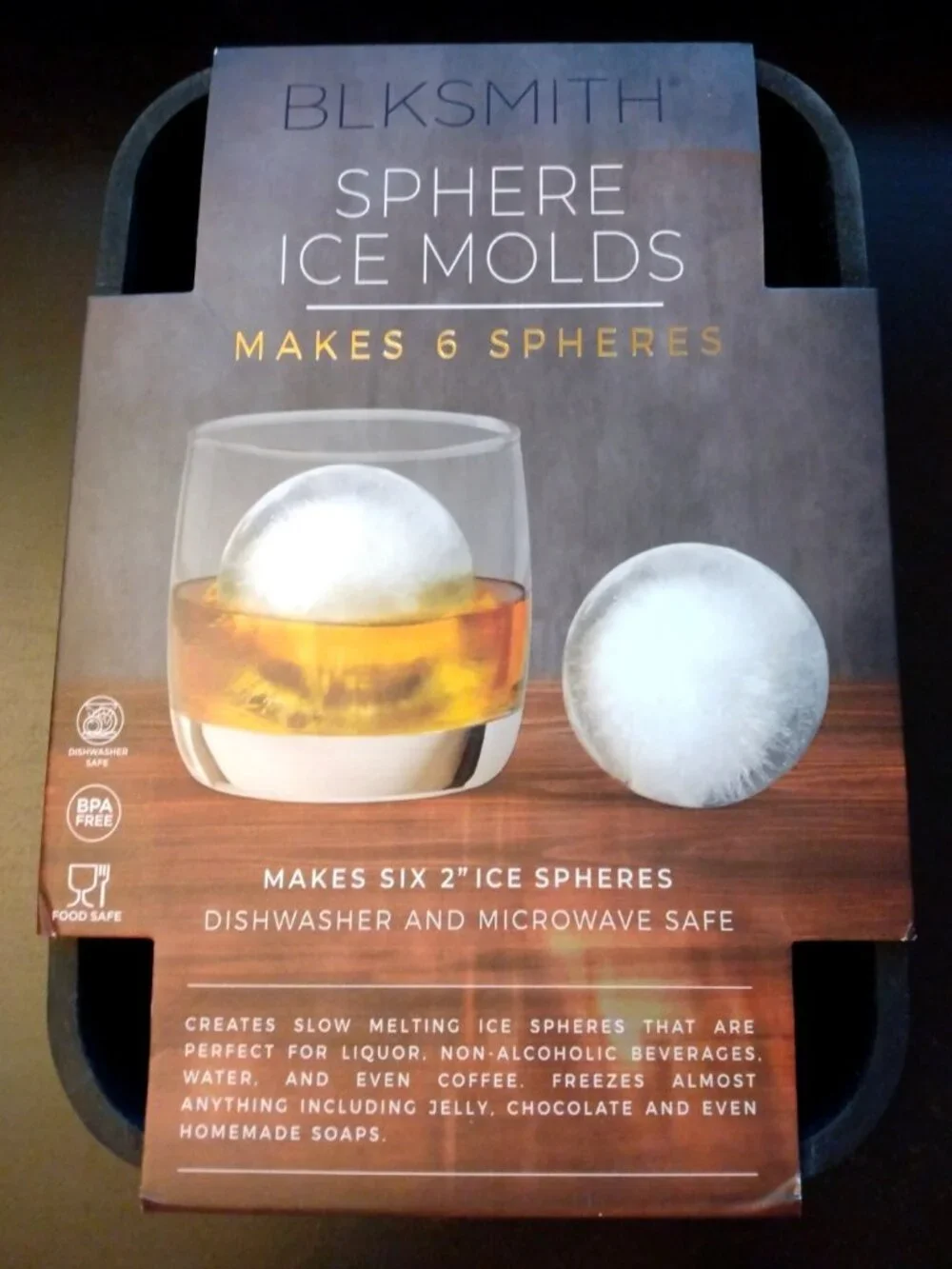 BLKSMITH Silicone Sphere Ice Molds – Makes 6 Spheres
